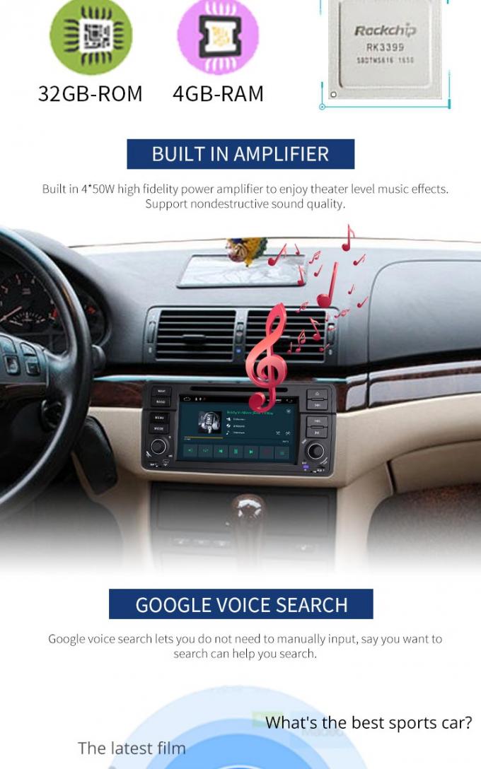 차 MP3 MP5 AM FM 라디오를 가진 오디오 입체 음향 BMW GPS DVD 플레이어 인조 인간 8.1