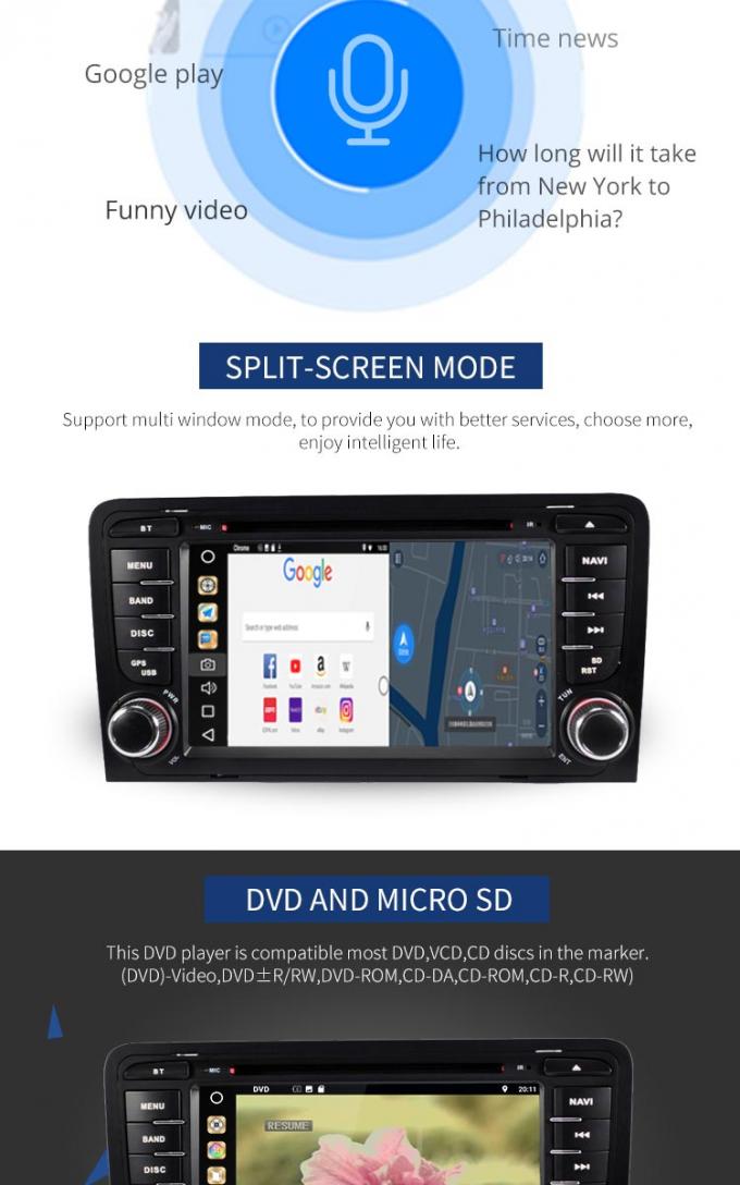 다 뒷 전망 사진기 선택권 Audi 차 DVD 플레이어 - 접촉 HD 스크린