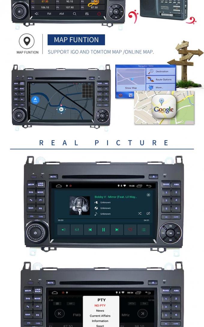 W245를 위한 붙박이 GPS 벤즈 DVD 플레이어 후방 사진기 IPS 1024*600