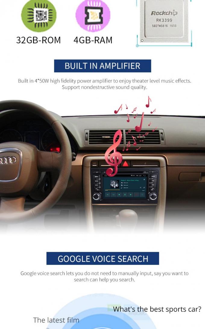 텔레비젼 GPS usb 포트를 가진 7 인치 터치스크린 Audi 차 DVD 플레이어 인조 인간 8.1