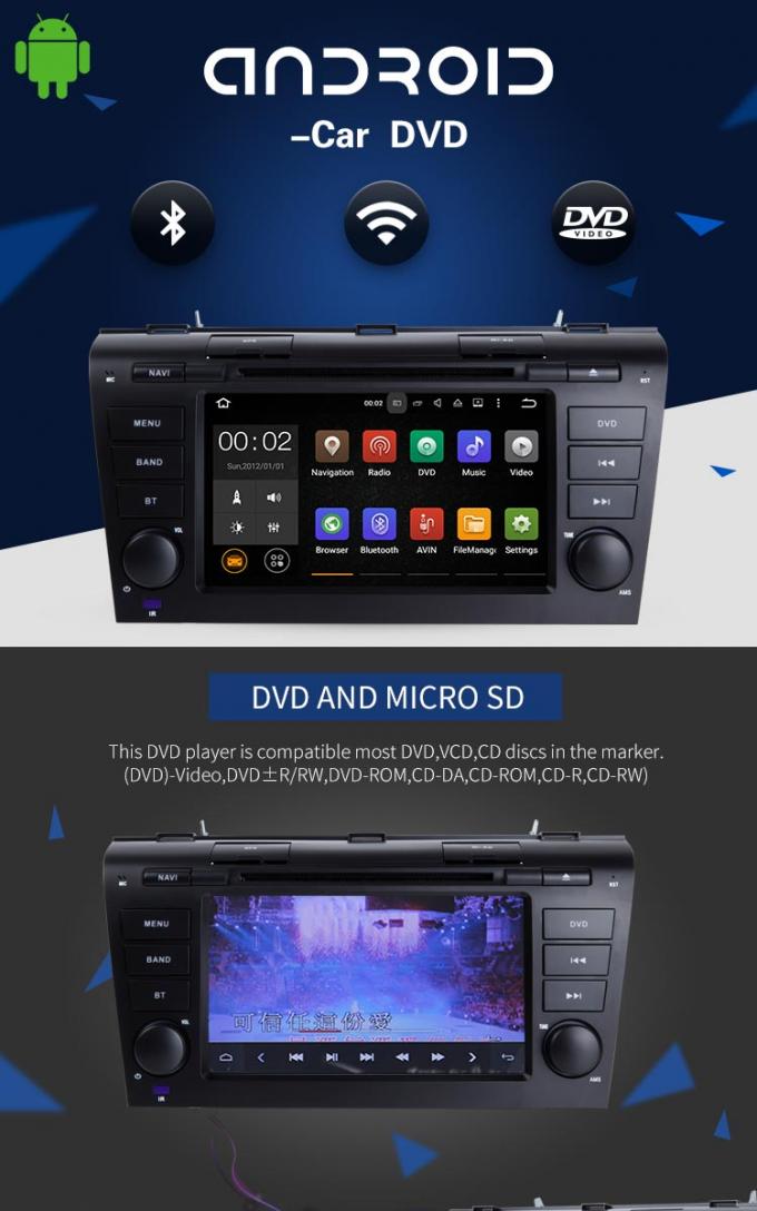 차 입체 음향 멀티미디어 마쓰다 3을 위한 안드로이드 차 DVD PlayerBT 라디오 인조 인간 7.1