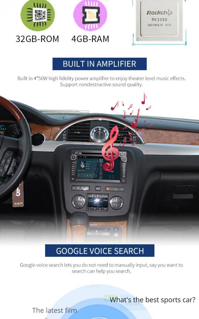 GPS 항법 안드로이드 라디오 차 입체 음향, Buick 차 두 배 소음 DVD 플레이어 갖춰진 거울 연결